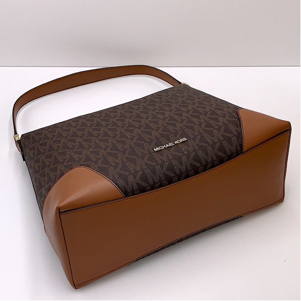 MICHAEL KORS CROSBY LARGE SHOULDER BAG BROWN SIGNT - Picture 8 of 16